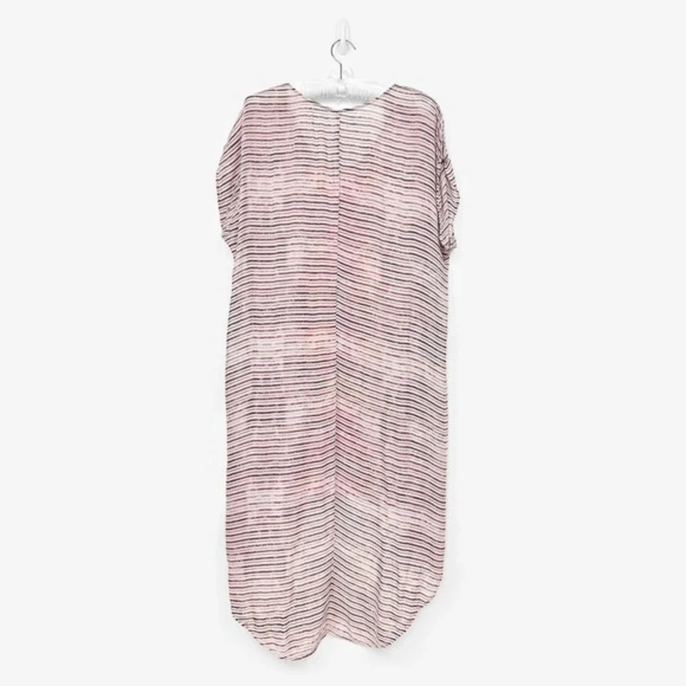 Free People Sunrise Dress Size L Striped Beach Cover Up High‎ Low Oversized Boho